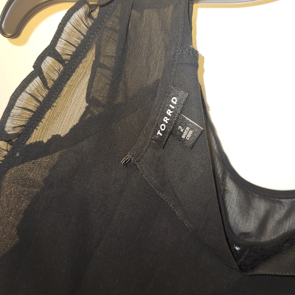 Torrid Black Asymmetrical Embellished Blouse - Picture 5 of 8